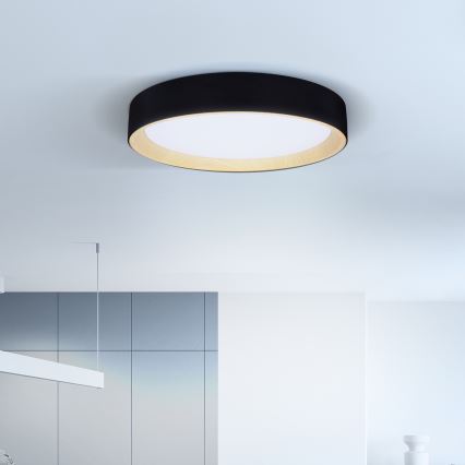 Brilagi - LED Dimmable φωτιστικό οροφής LARIOS LED/60W/230V 3000-6500K ø 49 cm μαύρο + τηλεχειριστήριο
