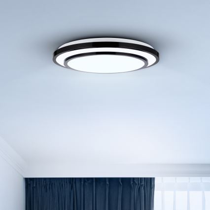 Brilagi - LED Dimmable φωτιστικό οροφής LUCIANO LED/48W/230V 3000-6500K ø 39 cm μαύρο + τηλεχειριστήριο