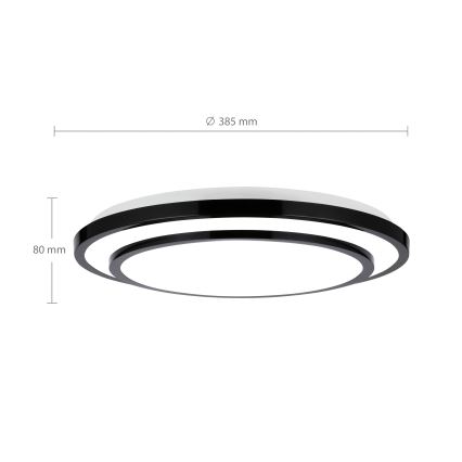 Brilagi - LED Dimmable φωτιστικό οροφής LUCIANO LED/48W/230V 3000-6500K ø 39 cm μαύρο + τηλεχειριστήριο