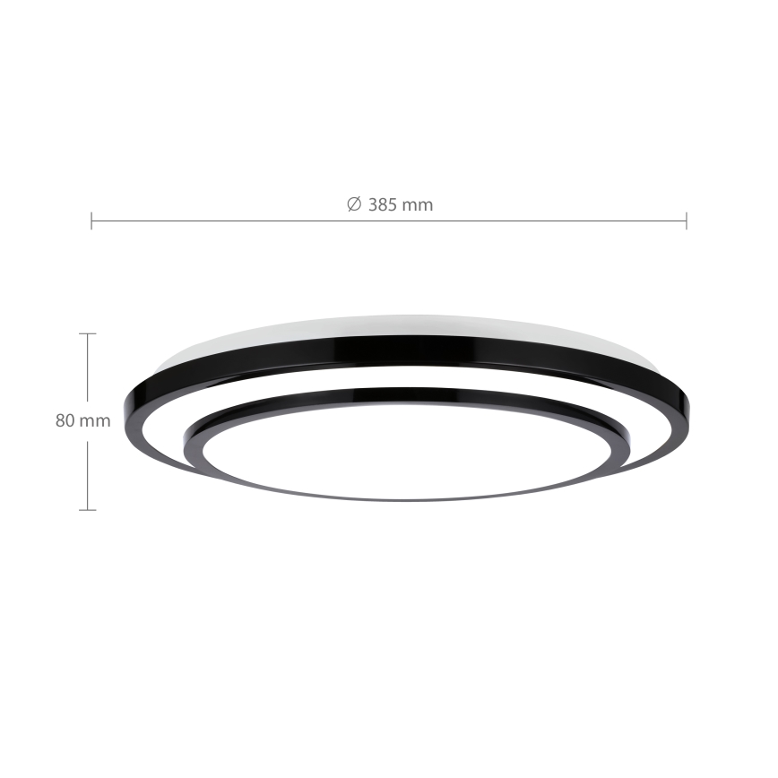 Brilagi - LED Dimmable φωτιστικό οροφής LUCIANO LED/48W/230V 3000-6500K ø 39 cm μαύρο + τηλεχειριστήριο