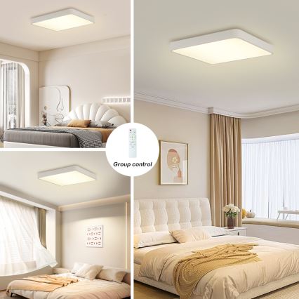 Brilagi - LED Dimmable φωτιστικό οροφής POOL LED/48W/230V 3000-6000K 50x50 cm λευκό + τηλεχειριστήριο
