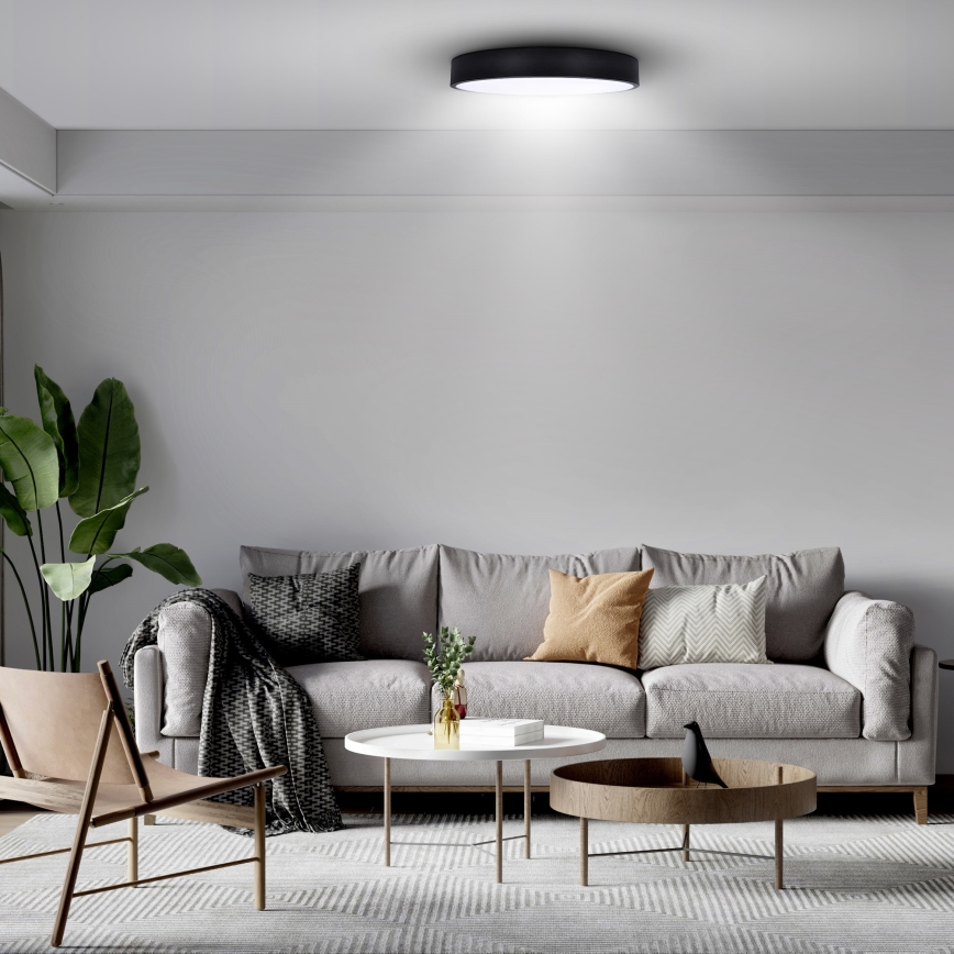 Brilagi - LED Dimmable φωτιστικό οροφής POOL SMART LED/48W/230V 40 cm 3000-6000K Wi-Fi Tuya + τηλεχειριστήριο μαύρο
