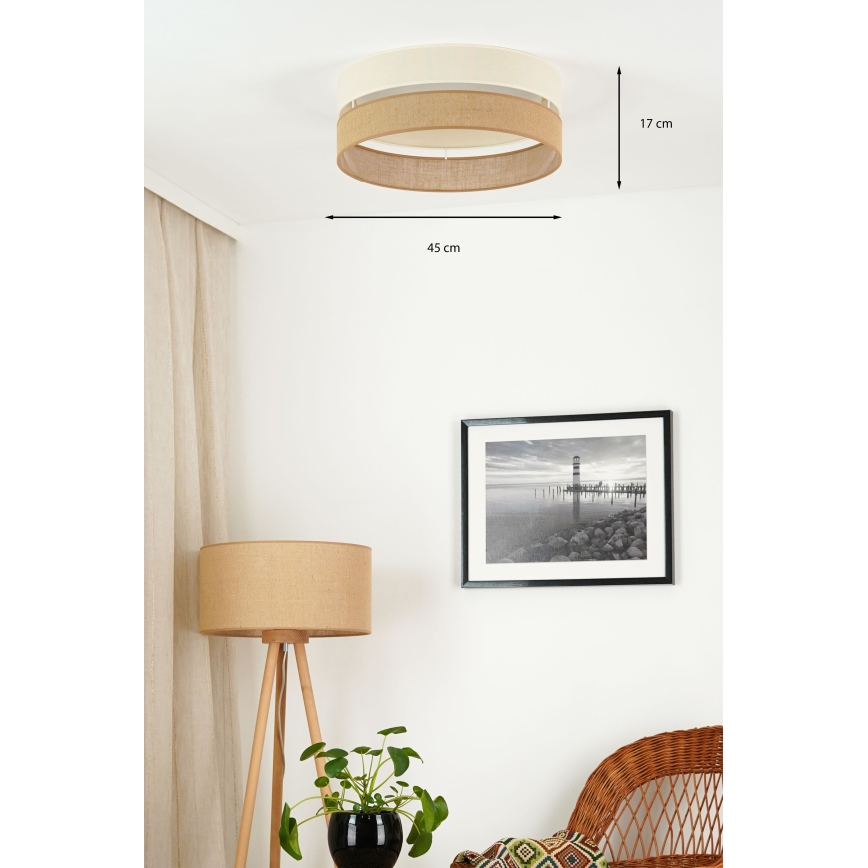 Brilagi - LED Dimmable φωτιστικό οροφής ROYAL YUTE LED/24W/230V διάμετρος 45 cm 3000/4000/6500K μπεζ/κρεμ  + τηλεχειριστήριο