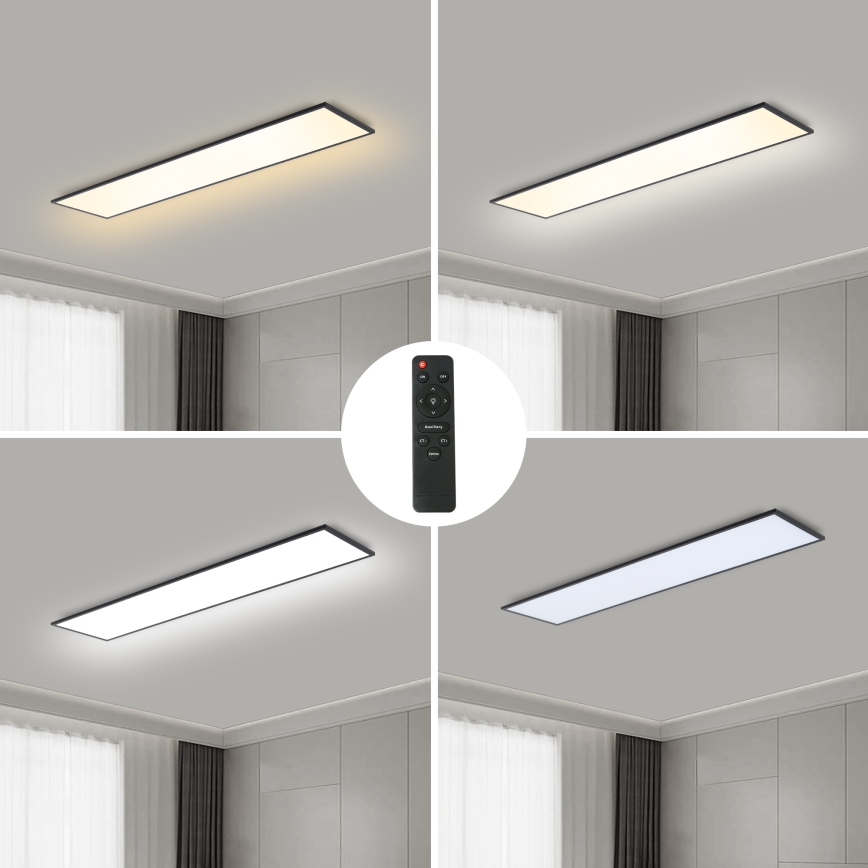 Brilagi - LED Dimmable φωτιστικό οροφής SLIMFRAME LED/58W/230V 120x30 cm 3000-6000K μαύρο + τηλεχειριστήριο