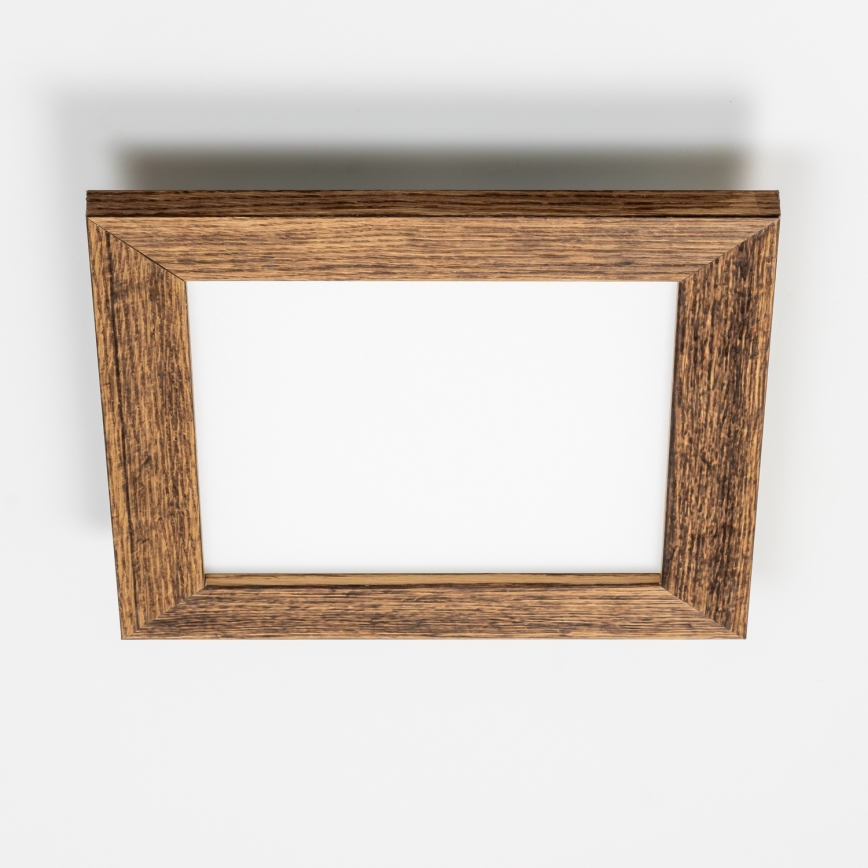 Brilagi - LED Dimmable φωτιστικό οροφής SLIMFRAME WOOD LED/25W/230V 34x34 cm 3000-6000K καφέ + τηλεχειριστήριο