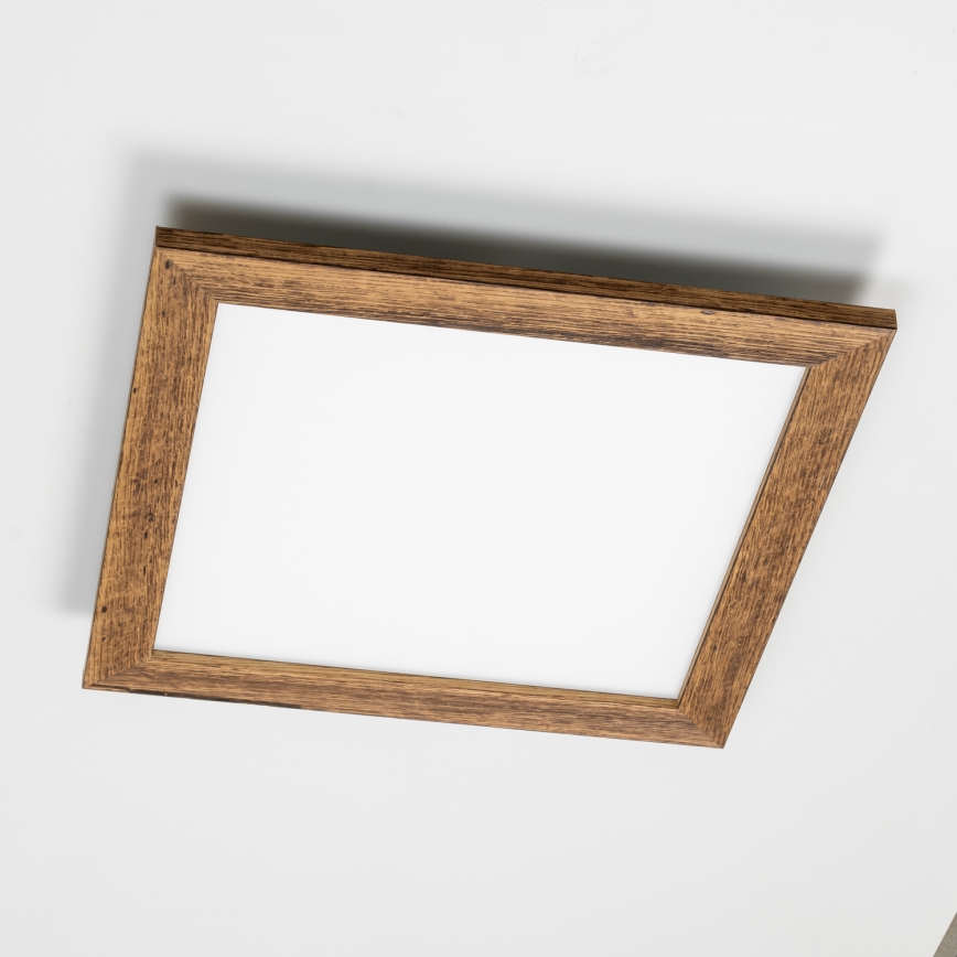 Brilagi - LED Dimmable φωτιστικό οροφής SLIMFRAME WOOD LED/36W/230V 49,5x49,5 cm 3000-6000K καφέ + τηλεχειριστήριο