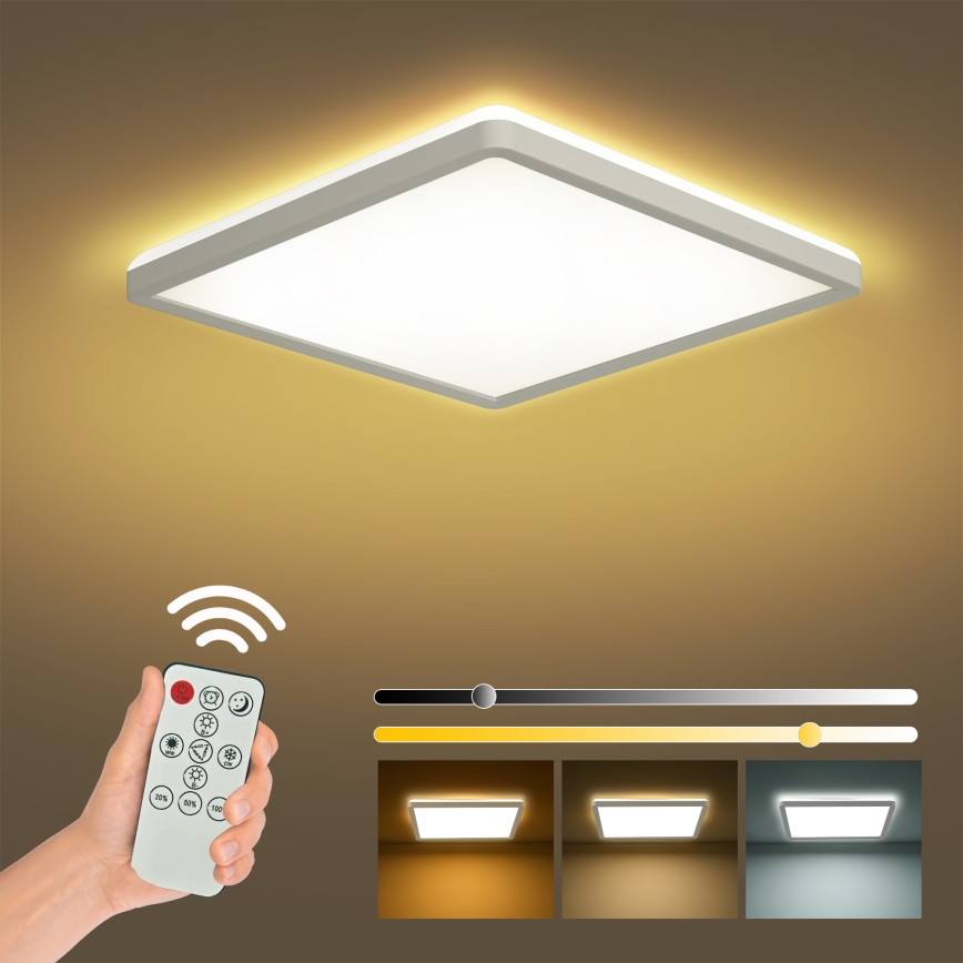 Brilagi - LED Dimmable φωτιστικό οροφής ULTRA SLIM LED/18W/230V 2700-6500K 30x30 cm λευκό + τηλεχειριστήριο