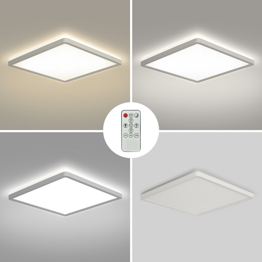 Brilagi - LED Dimmable φωτιστικό οροφής ULTRA SLIM LED/18W/230V 2700-6500K 30x30 cm λευκό + τηλεχειριστήριο