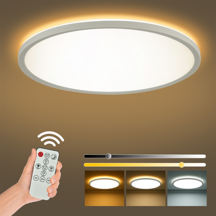 Brilagi - LED Dimmable φωτιστικό οροφής ULTRA SLIM LED/24W/230V 2700-6500K διάμετρος 42 cm λευκό + τηλεχειριστήριο