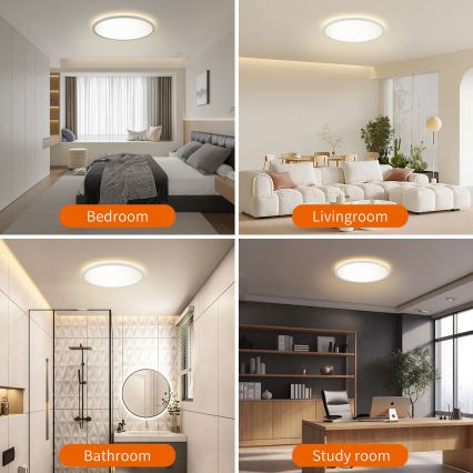 Brilagi - LED Dimmable φωτιστικό οροφής ULTRA SLIM LED/24W/230V 2700-6500K διάμετρος 42 cm λευκό + τηλεχειριστήριο