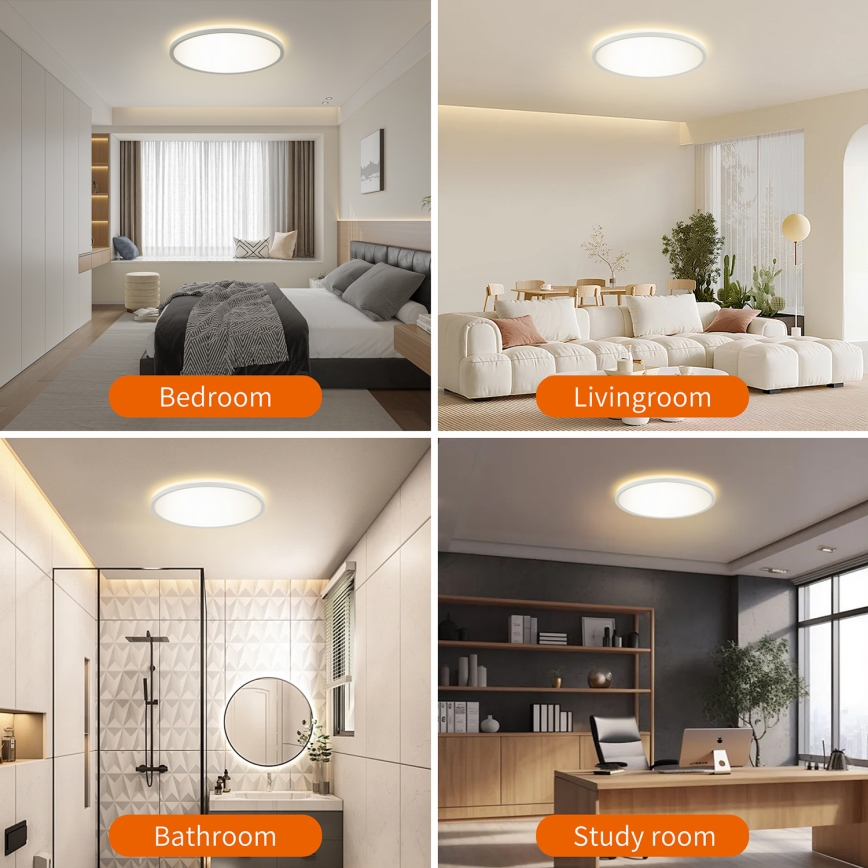 Brilagi - LED Dimmable φωτιστικό οροφής ULTRA SLIM LED/24W/230V 2700-6500K διάμετρος 42 cm λευκό + τηλεχειριστήριο