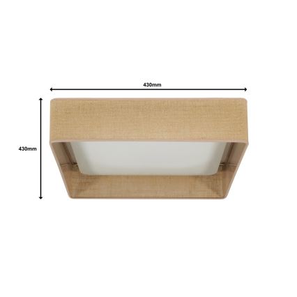 Brilagi - LED Dimmable φωτιστικό οροφής VELVET SQUARE LED/24W/230V 3000/4000/6500K + τηλεχειριστήριο καφέ