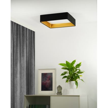 Brilagi - LED Dimmable φωτιστικό οροφής VELVET SQUARE LED/24W/230V 3000/4000/6500K + τηλεχειριστήριο μαύρο