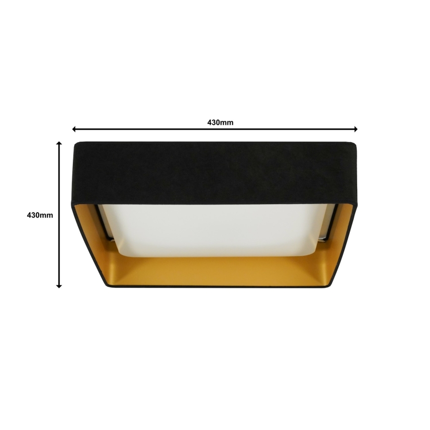 Brilagi - LED Dimmable φωτιστικό οροφής VELVET SQUARE LED/24W/230V 3000/4000/6500K + τηλεχειριστήριο μαύρο