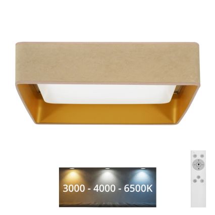 Brilagi - LED Dimmable φωτιστικό οροφής VELVET SQUARE LED/24W/230V 3000/4000/6500K + τηλεχειριστήριο μπεζ