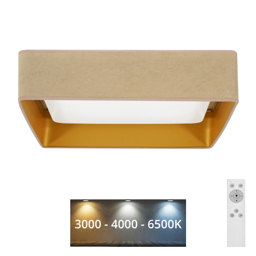 Brilagi - LED Dimmable φωτιστικό οροφής VELVET SQUARE LED/24W/230V 3000/4000/6500K + τηλεχειριστήριο μπεζ