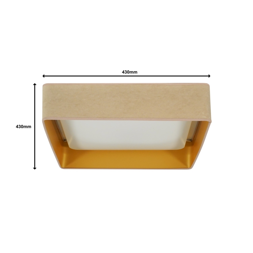 Brilagi - LED Dimmable φωτιστικό οροφής VELVET SQUARE LED/24W/230V 3000/4000/6500K + τηλεχειριστήριο μπεζ