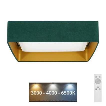 Brilagi - LED Dimmable φωτιστικό οροφής VELVET SQUARE LED/24W/230V 3000/4000/6500K + τηλεχειριστήριο πράσινο