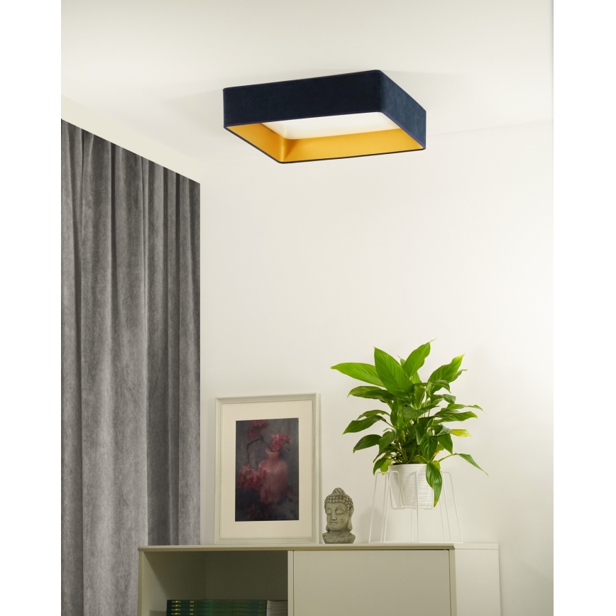 Brilagi - LED Dimmable φωτιστικό οροφής VELVET SQUARE LED/24W/230V 3000/4000/6500K + τηλεχειριστήριο σκούρο μπλε