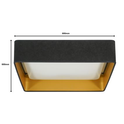 Brilagi - LED Dimmable φωτιστικό οροφής VELVET SQUARE SMART LED/36W/230V 2700-6500K Wi-Fi Tuya + τηλεχειριστήριο γκρι