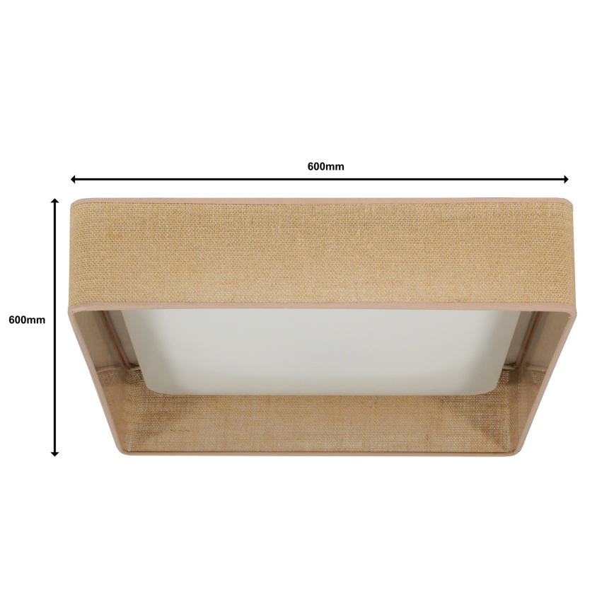 Brilagi - LED Dimmable φωτιστικό οροφής VELVET SQUARE SMART LED/36W/230V 2700-6500K Wi-Fi Tuya + τηλεχειριστήριο καφέ