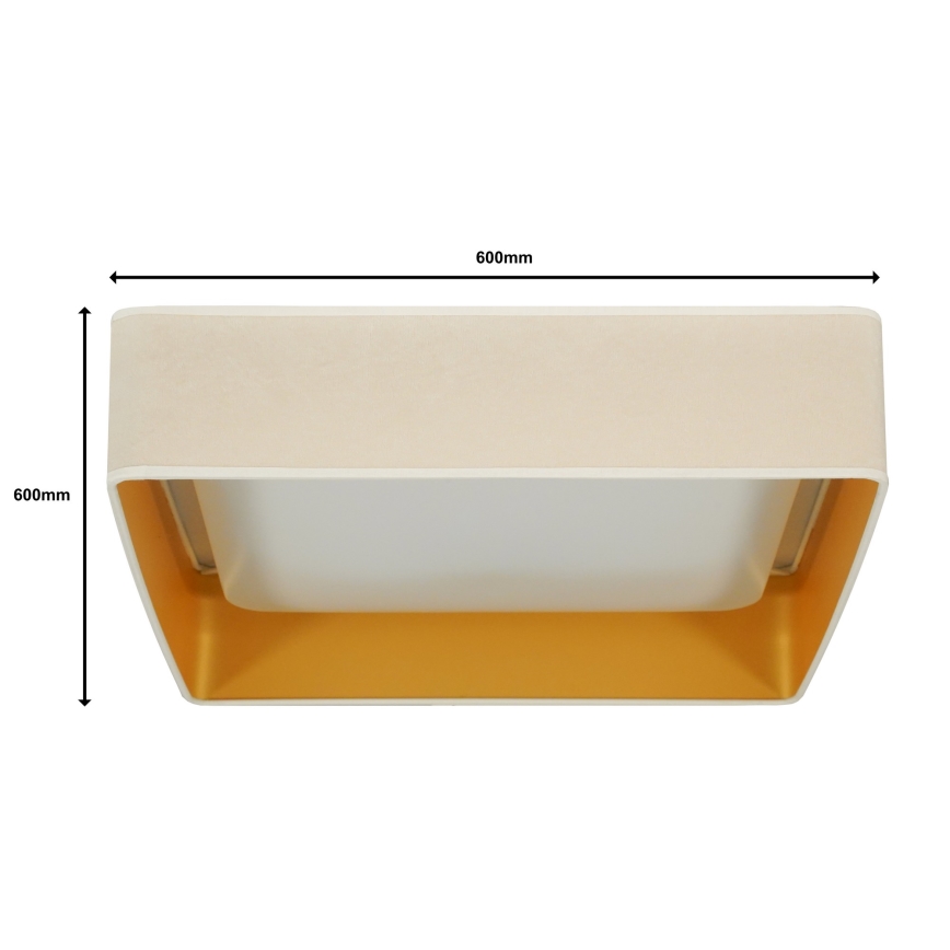 Brilagi - LED Dimmable φωτιστικό οροφής VELVET SQUARE SMART LED/36W/230V 2700-6500K Wi-Fi Tuya + τηλεχειριστήριο κρεμ