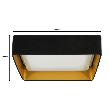 Brilagi - LED Dimmable φωτιστικό οροφής VELVET SQUARE SMART LED/36W/230V 2700-6500K Wi-Fi Tuya + τηλεχειριστήριο μαύρο