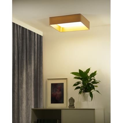 Brilagi - LED Dimmable φωτιστικό οροφής VELVET SQUARE SMART LED/36W/230V 2700-6500K Wi-Fi Tuya + τηλεχειριστήριο μπεζ