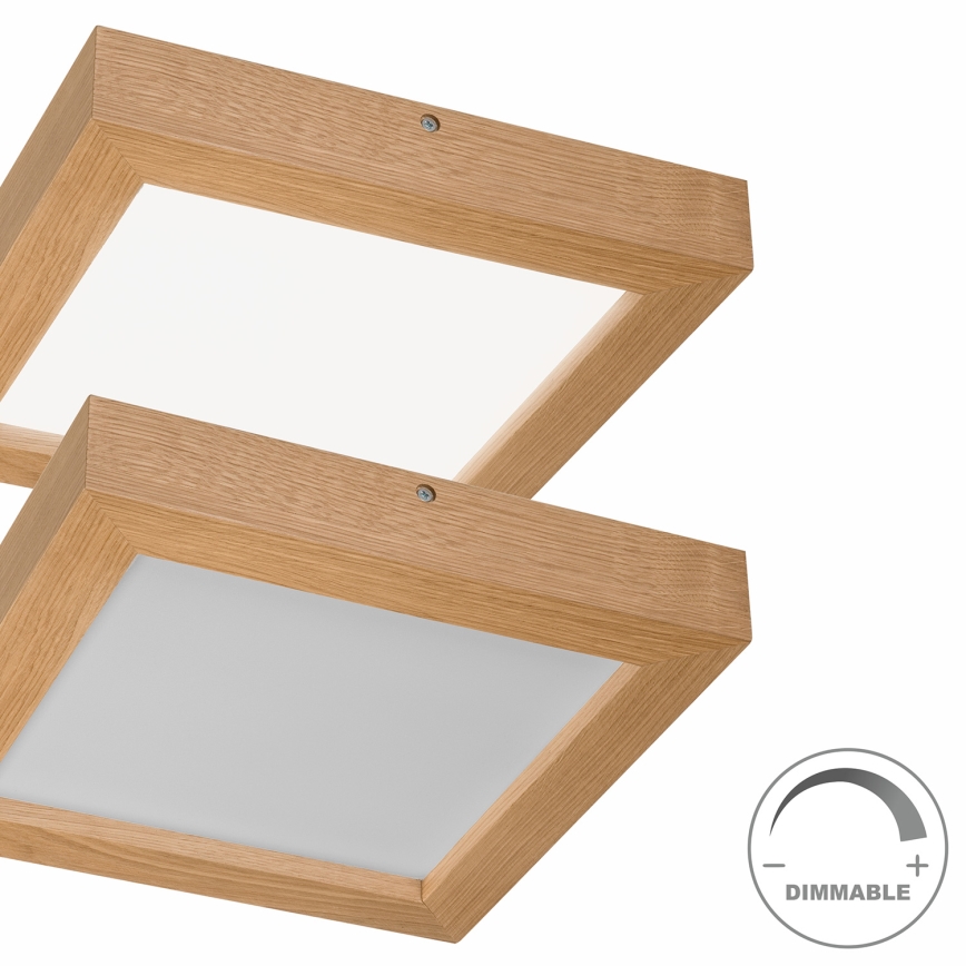 Brilagi - Φωτιστικό οροφής μπάνιου dimming LED WOODY FRAME LED/24W/230V δρυς 30x30 cm 3000-6000K IP44 + τηλεχειριστήριο