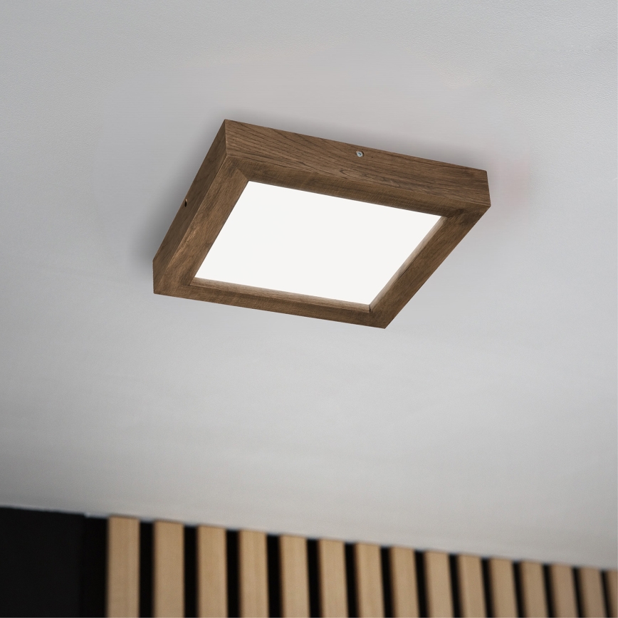 Brilagi - Φωτιστικό οροφής μπάνιου dimming LED WOODY FRAME LED/24W/230V δρυς 30x30 cm 3000-6000K IP44 + τηλεχειριστήριο