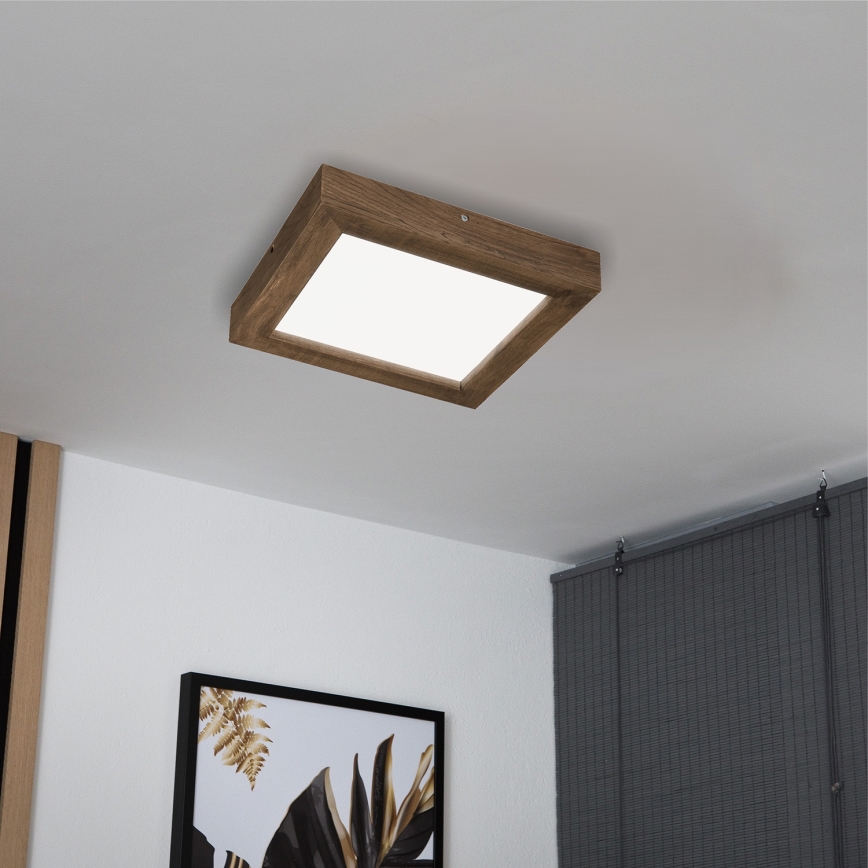 Brilagi - Φωτιστικό οροφής μπάνιου dimming LED WOODY FRAME LED/24W/230V δρυς 30x30 cm 3000-6000K IP44 + τηλεχειριστήριο
