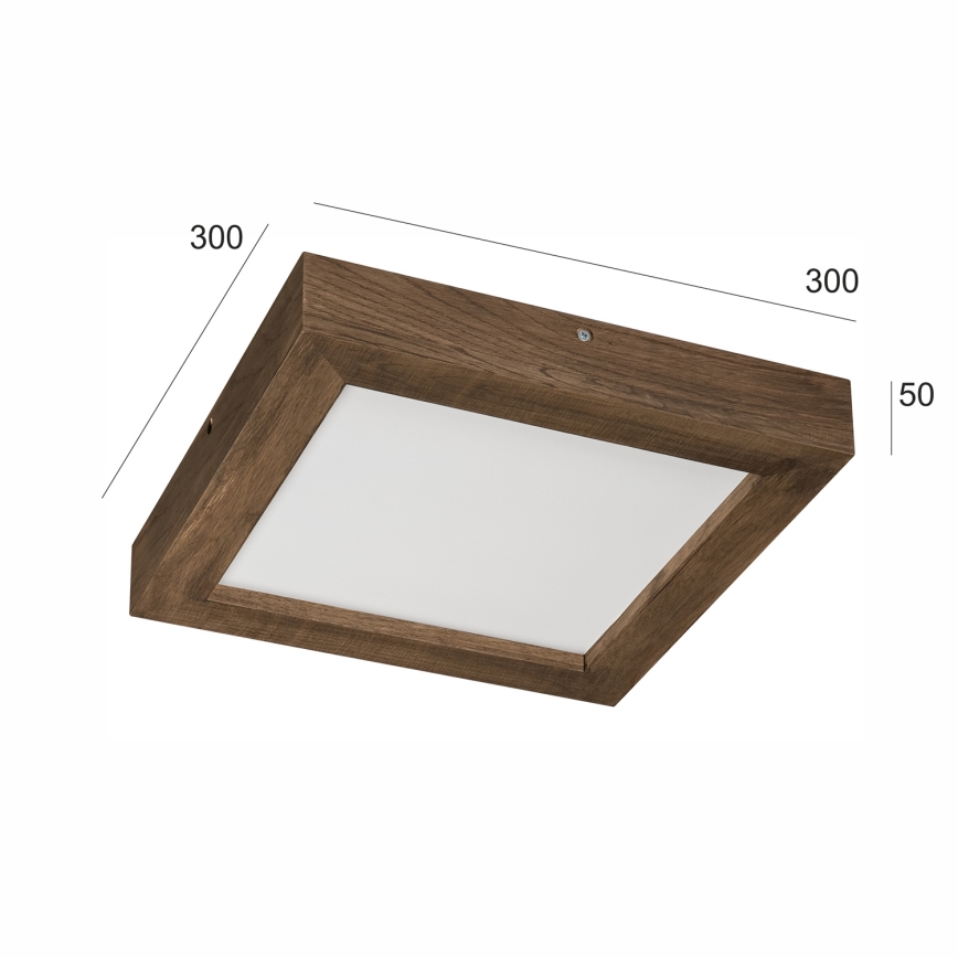 Brilagi - Φωτιστικό οροφής μπάνιου dimming LED WOODY FRAME LED/24W/230V δρυς 30x30 cm 3000-6000K IP44 + τηλεχειριστήριο