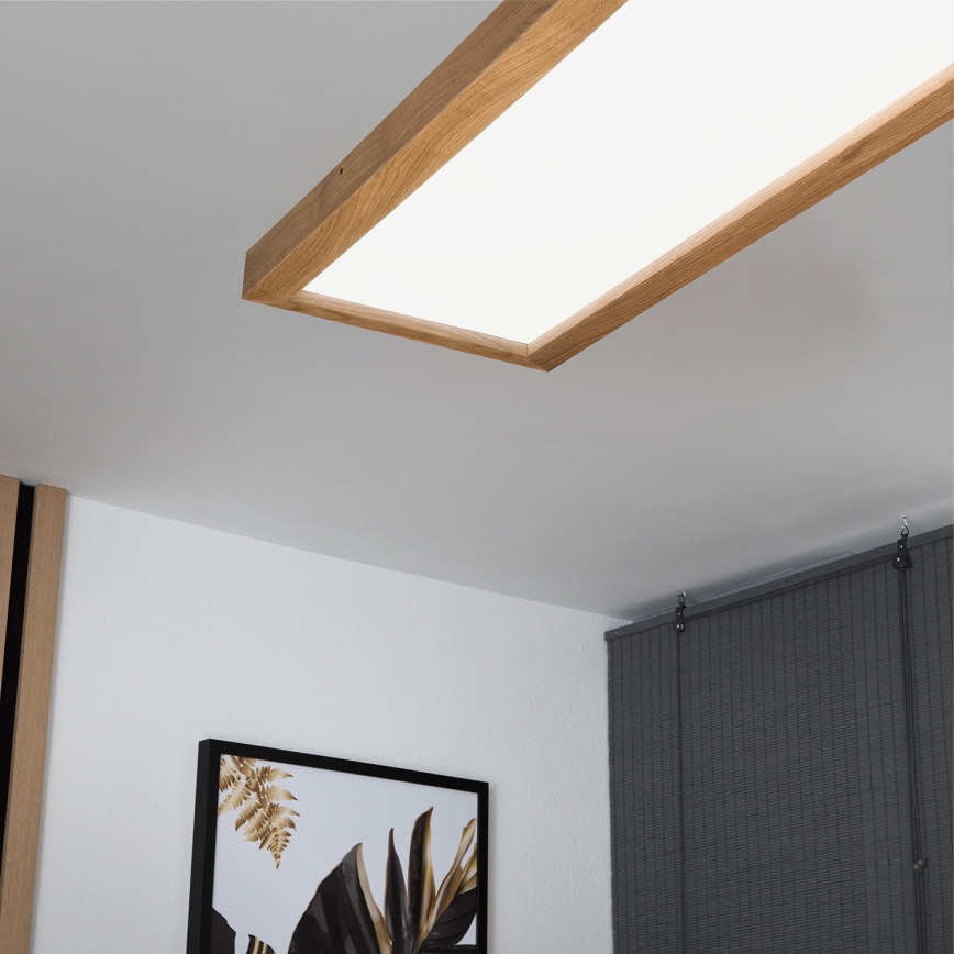Brilagi - Φωτιστικό οροφής μπάνιου dimming LED WOODY FRAME LED/50W/230V δρυς 120x30 cm 3000-6000K IP44 + τηλεχειριστήριο