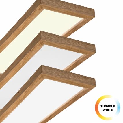 Brilagi - Φωτιστικό οροφής μπάνιου dimming LED WOODY FRAME LED/50W/230V δρυς 120x30 cm 3000-6000K IP44 + τηλεχειριστήριο