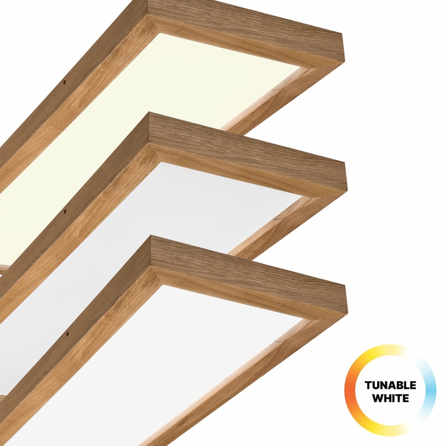 Brilagi - Φωτιστικό οροφής μπάνιου dimming LED WOODY FRAME LED/50W/230V δρυς 120x30 cm 3000-6000K IP44 + τηλεχειριστήριο
