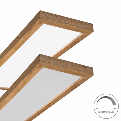 Brilagi - Φωτιστικό οροφής μπάνιου dimming LED WOODY FRAME LED/50W/230V δρυς 120x30 cm 3000-6000K IP44 + τηλεχειριστήριο
