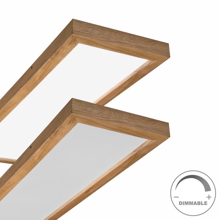 Brilagi - Φωτιστικό οροφής μπάνιου dimming LED WOODY FRAME LED/50W/230V δρυς 120x30 cm 3000-6000K IP44 + τηλεχειριστήριο