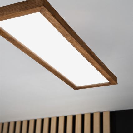 Brilagi - Φωτιστικό οροφής μπάνιου dimming LED WOODY FRAME LED/50W/230V δρυς κερασιά 120x30 cm 3000-6000K IP44 + τηλεχειριστήριο