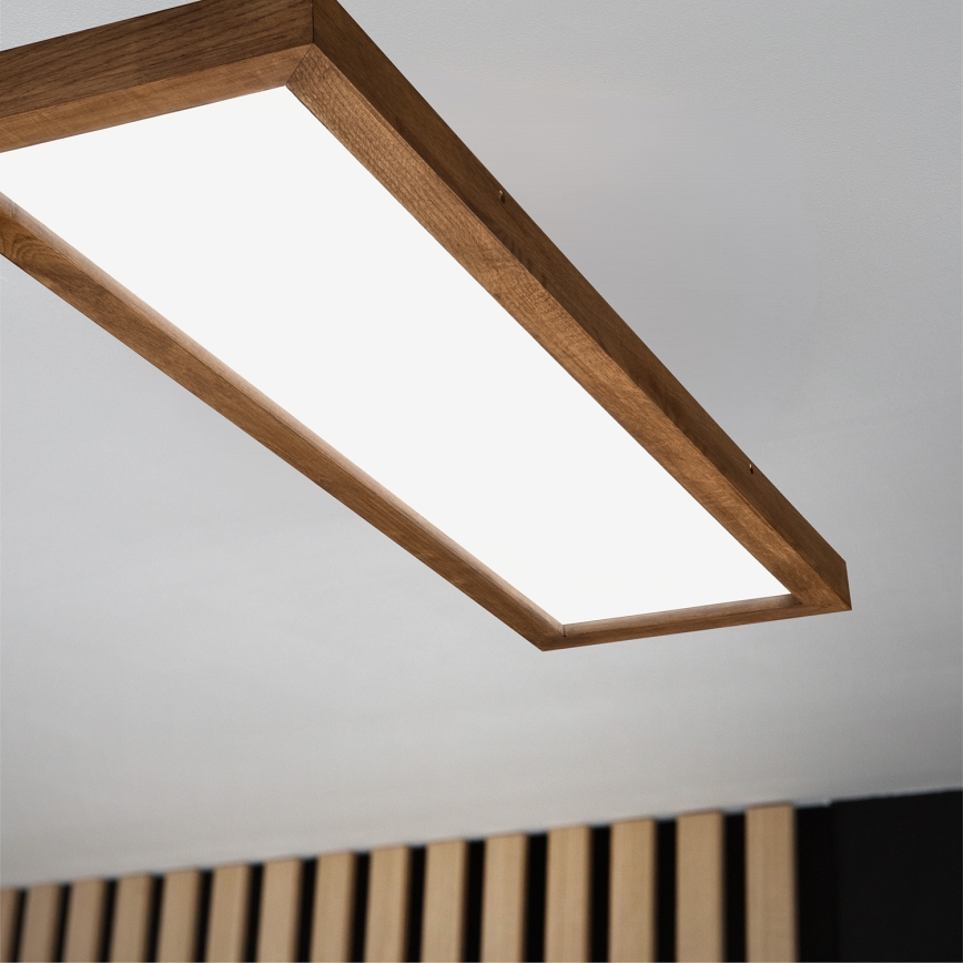 Brilagi - Φωτιστικό οροφής μπάνιου dimming LED WOODY FRAME LED/50W/230V δρυς κερασιά 120x30 cm 3000-6000K IP44 + τηλεχειριστήριο