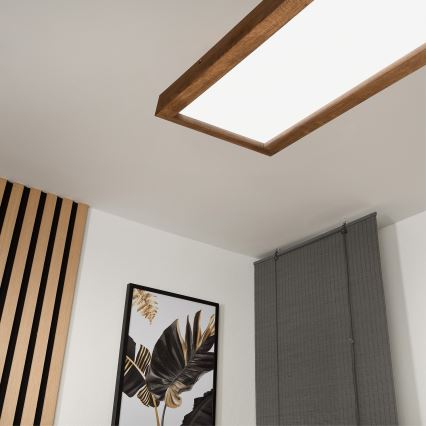 Brilagi - Φωτιστικό οροφής μπάνιου dimming LED WOODY FRAME LED/50W/230V δρυς κερασιά 120x30 cm 3000-6000K IP44 + τηλεχειριστήριο