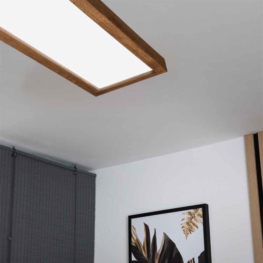 Brilagi - Φωτιστικό οροφής μπάνιου dimming LED WOODY FRAME LED/50W/230V δρυς κερασιά 120x30 cm 3000-6000K IP44 + τηλεχειριστήριο