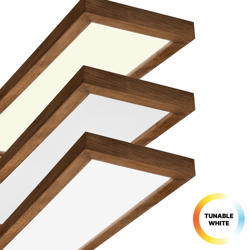 Brilagi - Φωτιστικό οροφής μπάνιου dimming LED WOODY FRAME LED/50W/230V δρυς κερασιά 120x30 cm 3000-6000K IP44 + τηλεχειριστήριο