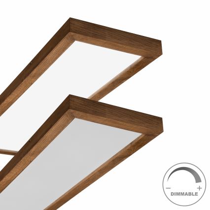 Brilagi - Φωτιστικό οροφής μπάνιου dimming LED WOODY FRAME LED/50W/230V δρυς κερασιά 120x30 cm 3000-6000K IP44 + τηλεχειριστήριο