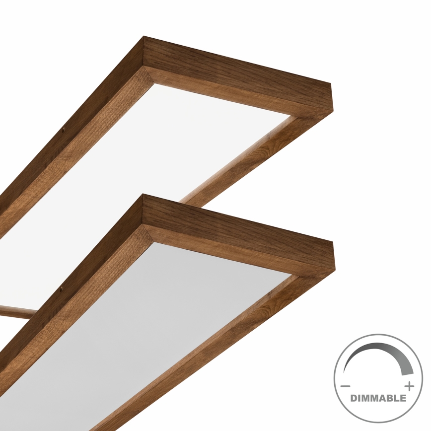 Brilagi - Φωτιστικό οροφής μπάνιου dimming LED WOODY FRAME LED/50W/230V δρυς κερασιά 120x30 cm 3000-6000K IP44 + τηλεχειριστήριο