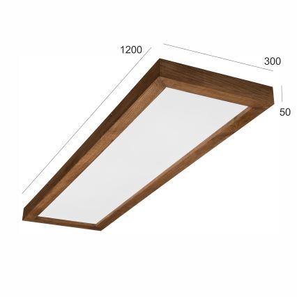 Brilagi - Φωτιστικό οροφής μπάνιου dimming LED WOODY FRAME LED/50W/230V δρυς κερασιά 120x30 cm 3000-6000K IP44 + τηλεχειριστήριο