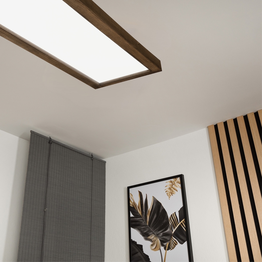 Brilagi - Φωτιστικό οροφής μπάνιου dimming LED WOODY FRAME LED/50W/230V δρυς 120x30 cm 3000-6000K IP44 + τηλεχειριστήριο