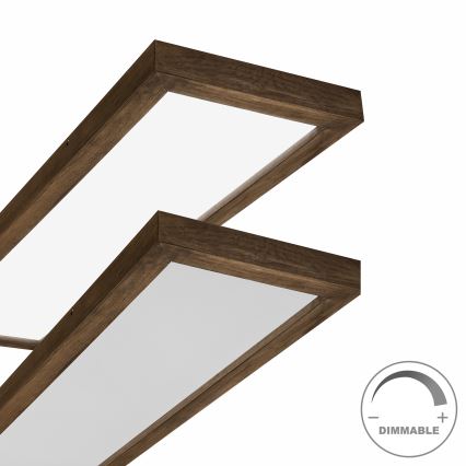 Brilagi - Φωτιστικό οροφής μπάνιου dimming LED WOODY FRAME LED/50W/230V δρυς 120x30 cm 3000-6000K IP44 + τηλεχειριστήριο
