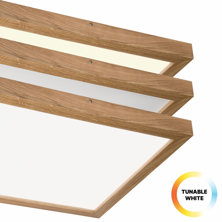 Brilagi - Φωτιστικό οροφής μπάνιου dimming LED WOODY FRAME LED/50W/230V δρυς 60x60 cm 3000-6000K IP44 + τηλεχειριστήριο