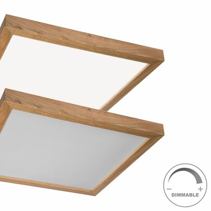 Brilagi - Φωτιστικό οροφής μπάνιου dimming LED WOODY FRAME LED/50W/230V δρυς 60x60 cm 3000-6000K IP44 + τηλεχειριστήριο