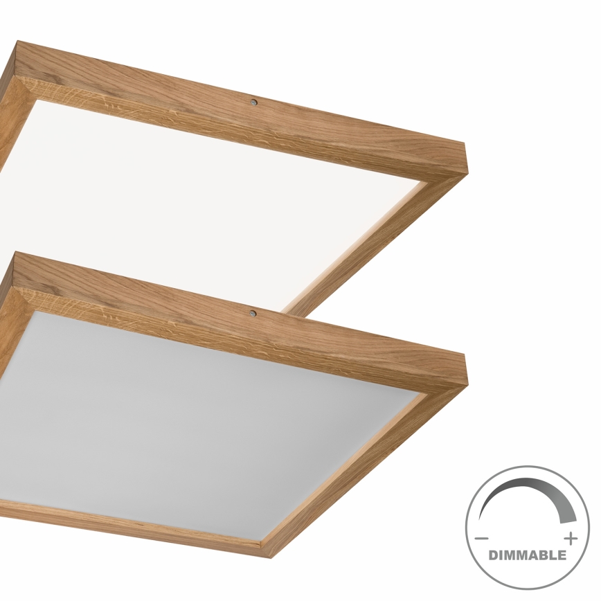 Brilagi - Φωτιστικό οροφής μπάνιου dimming LED WOODY FRAME LED/50W/230V δρυς 60x60 cm 3000-6000K IP44 + τηλεχειριστήριο